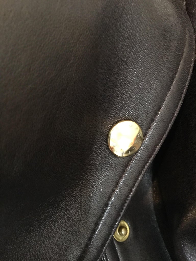 Celine Leather Jacket with Belt at 1stDibs