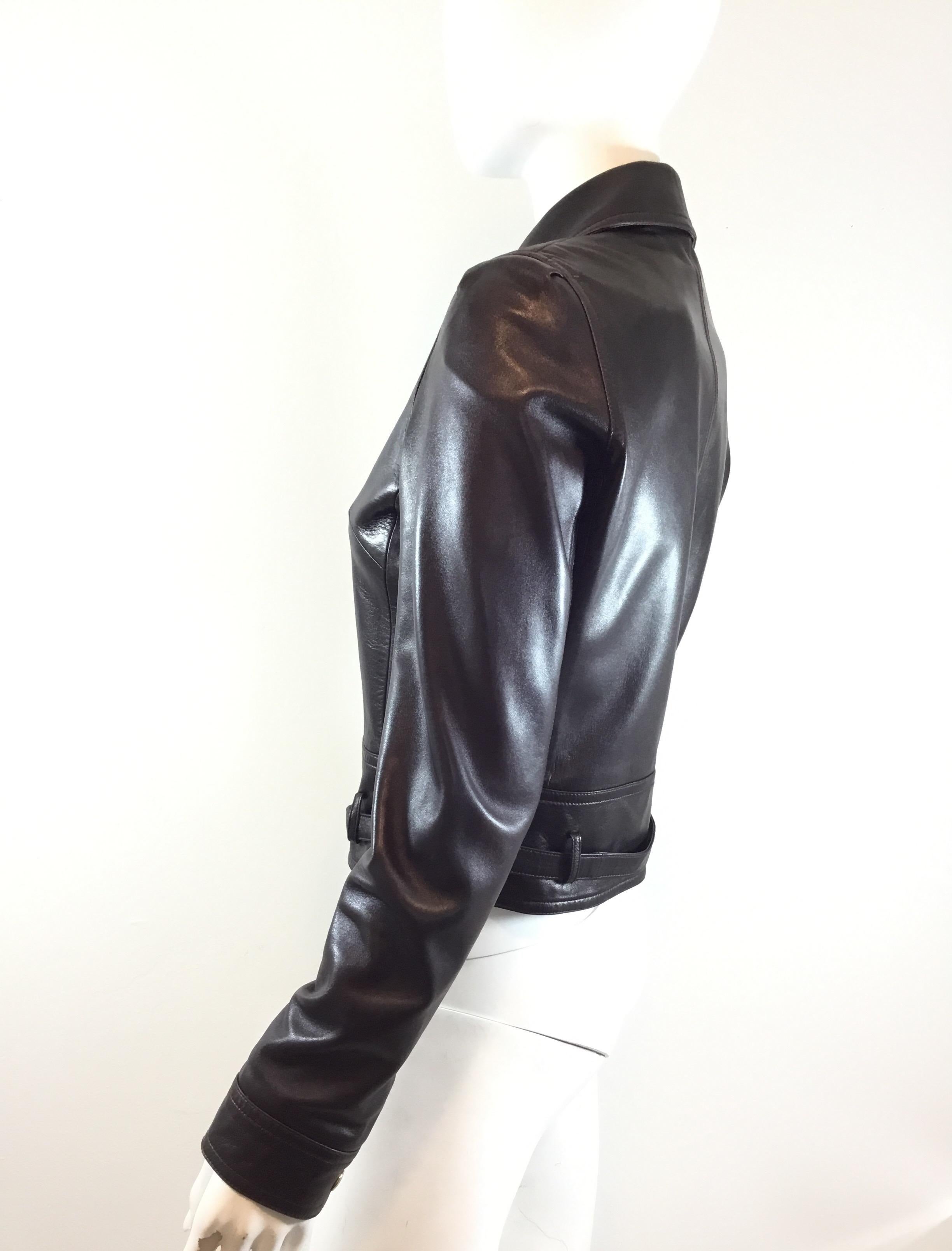 celine leather blazer