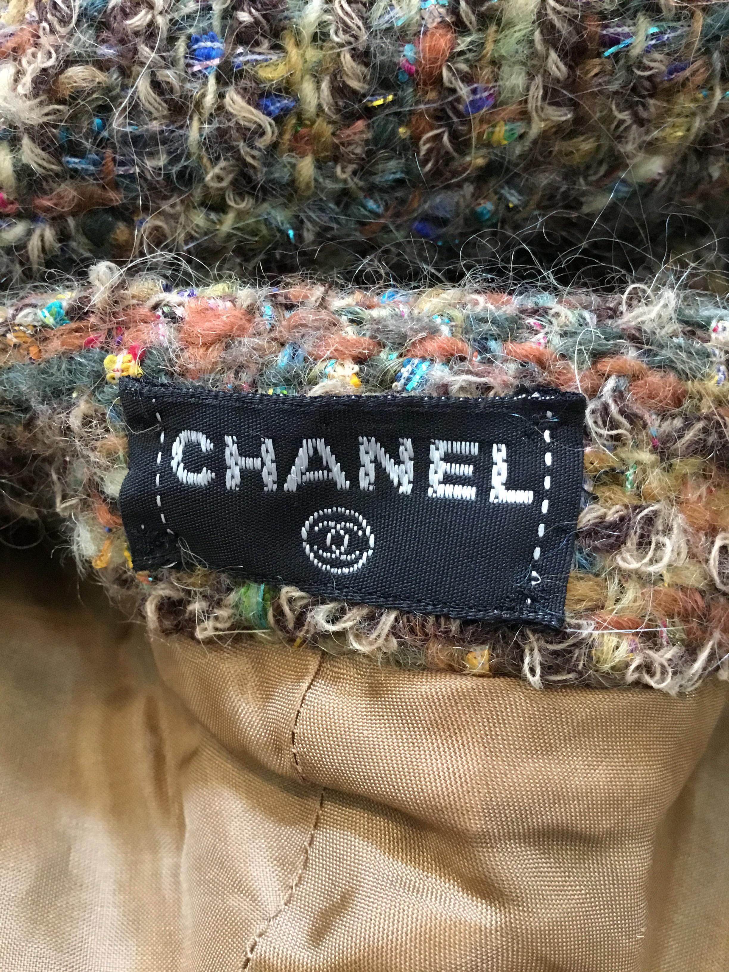 Chanel Fantasy Tweed Skirt with Fishtail Hem For Sale 1
