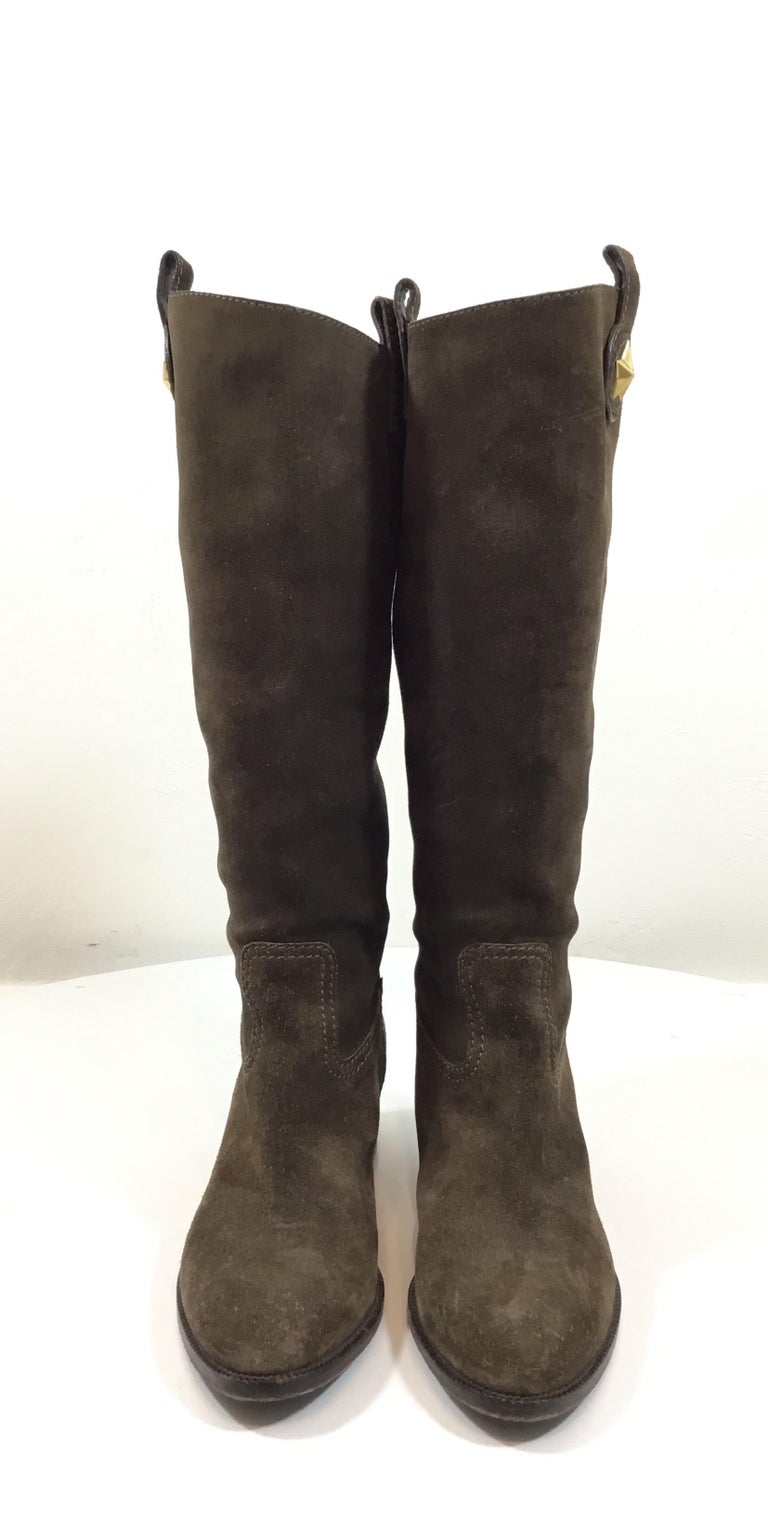 Gucci Brown Suede Leather Boots For Sale at 1stdibs