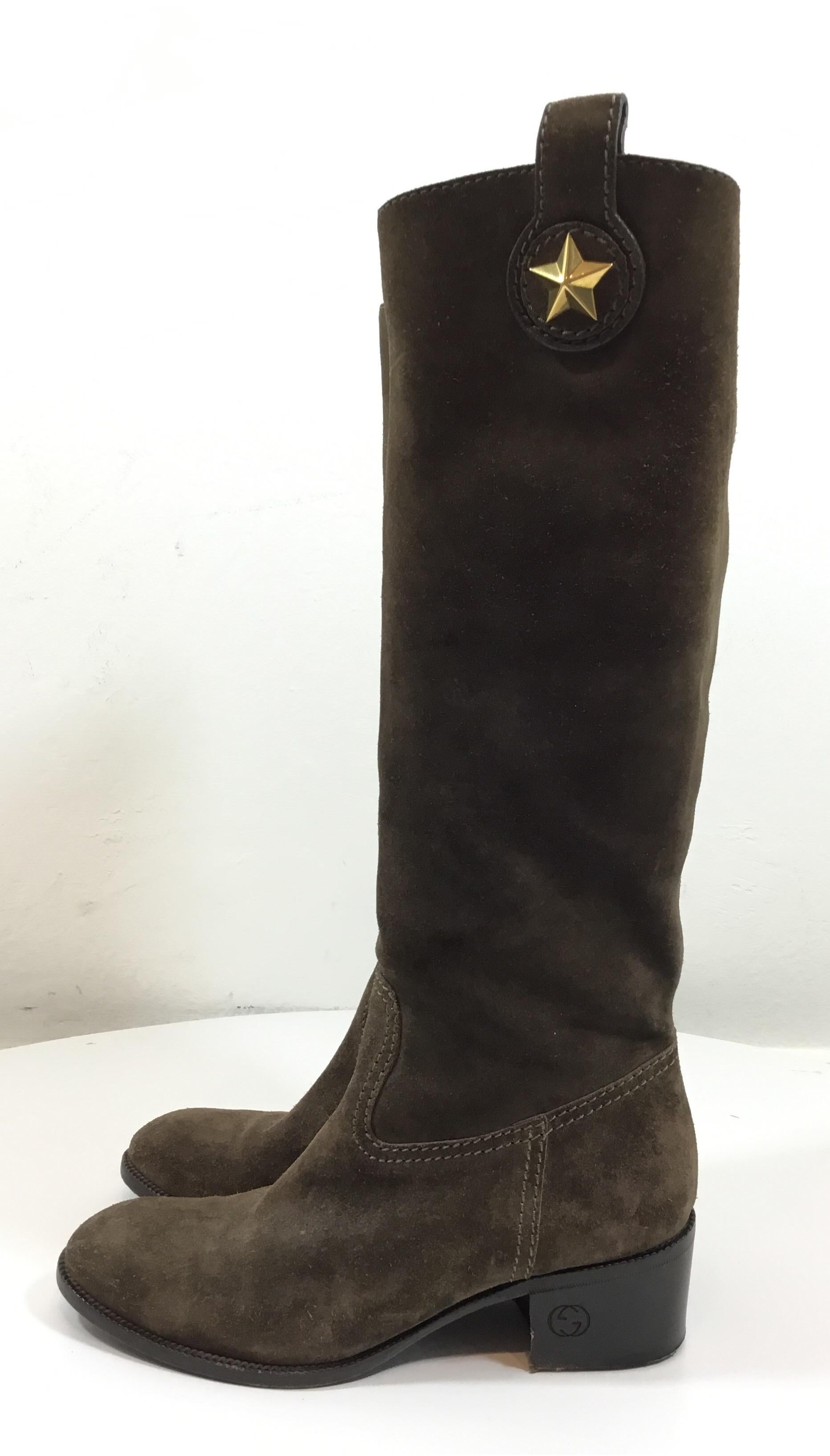 Women's Gucci Brown Suede Leather Boots