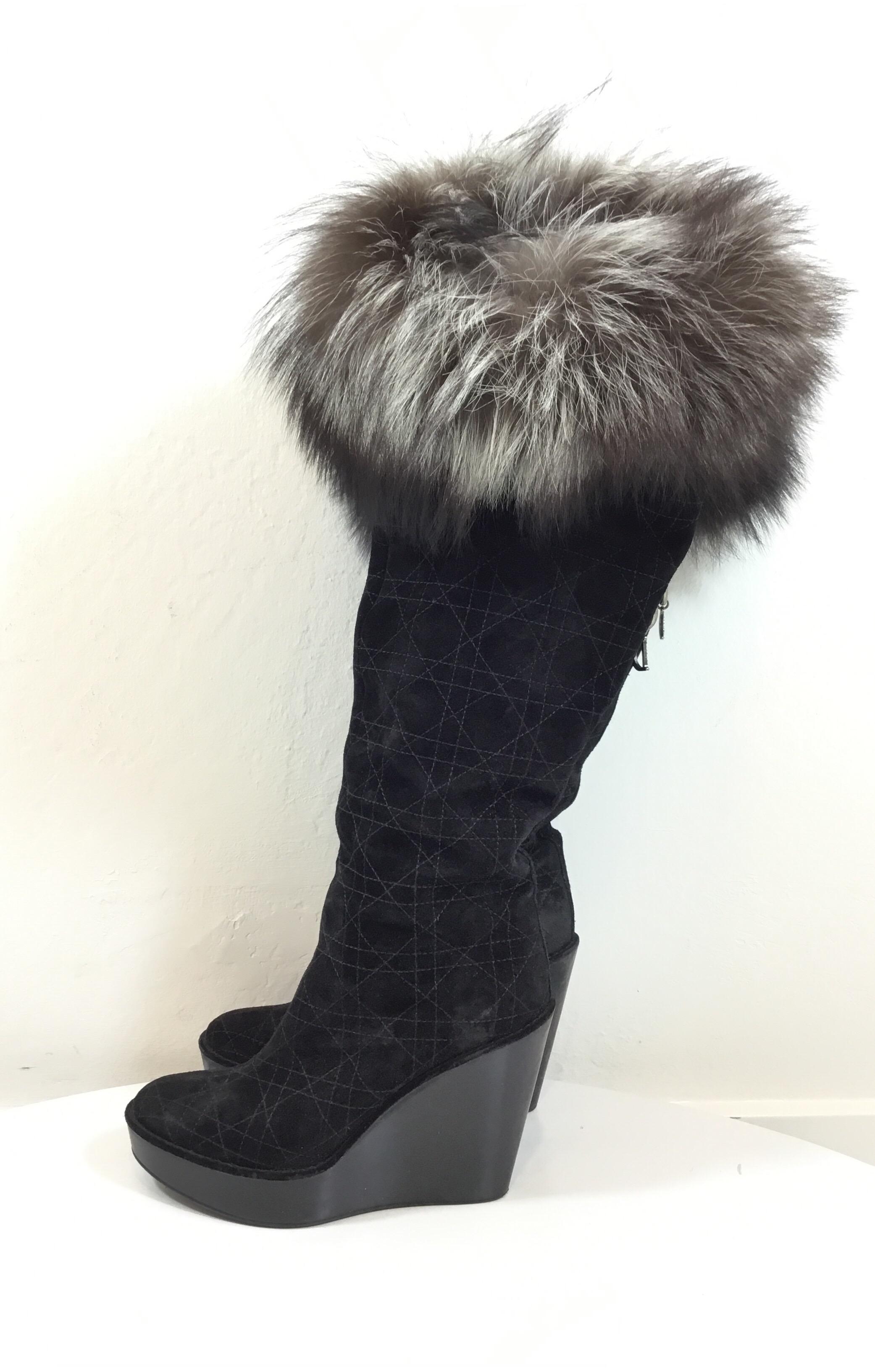 christian dior fur boots