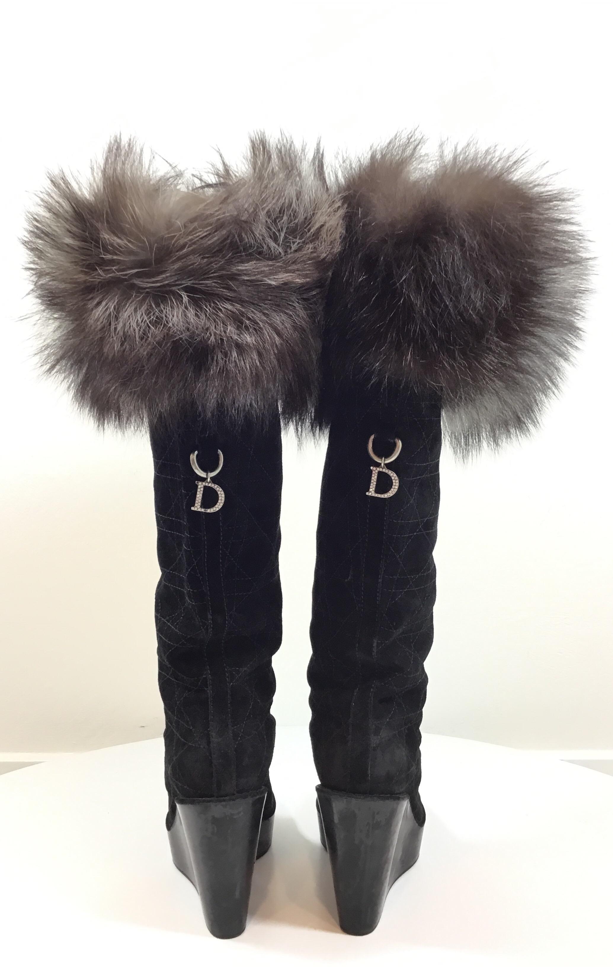 dior boots with fur