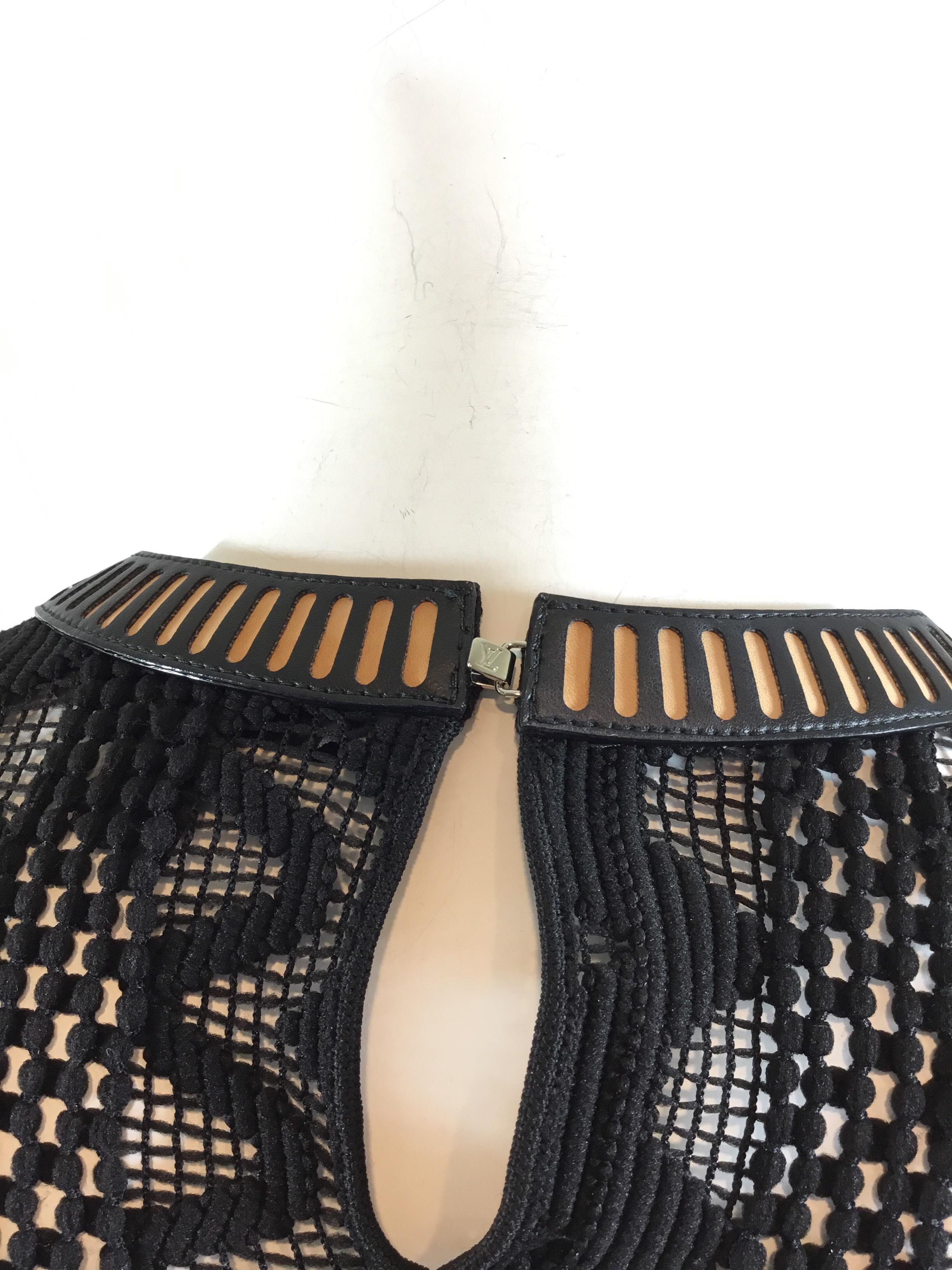 Louis Vuitton 2015 Spring Knitted Dress with Leather Trim In Excellent Condition In Carmel, CA