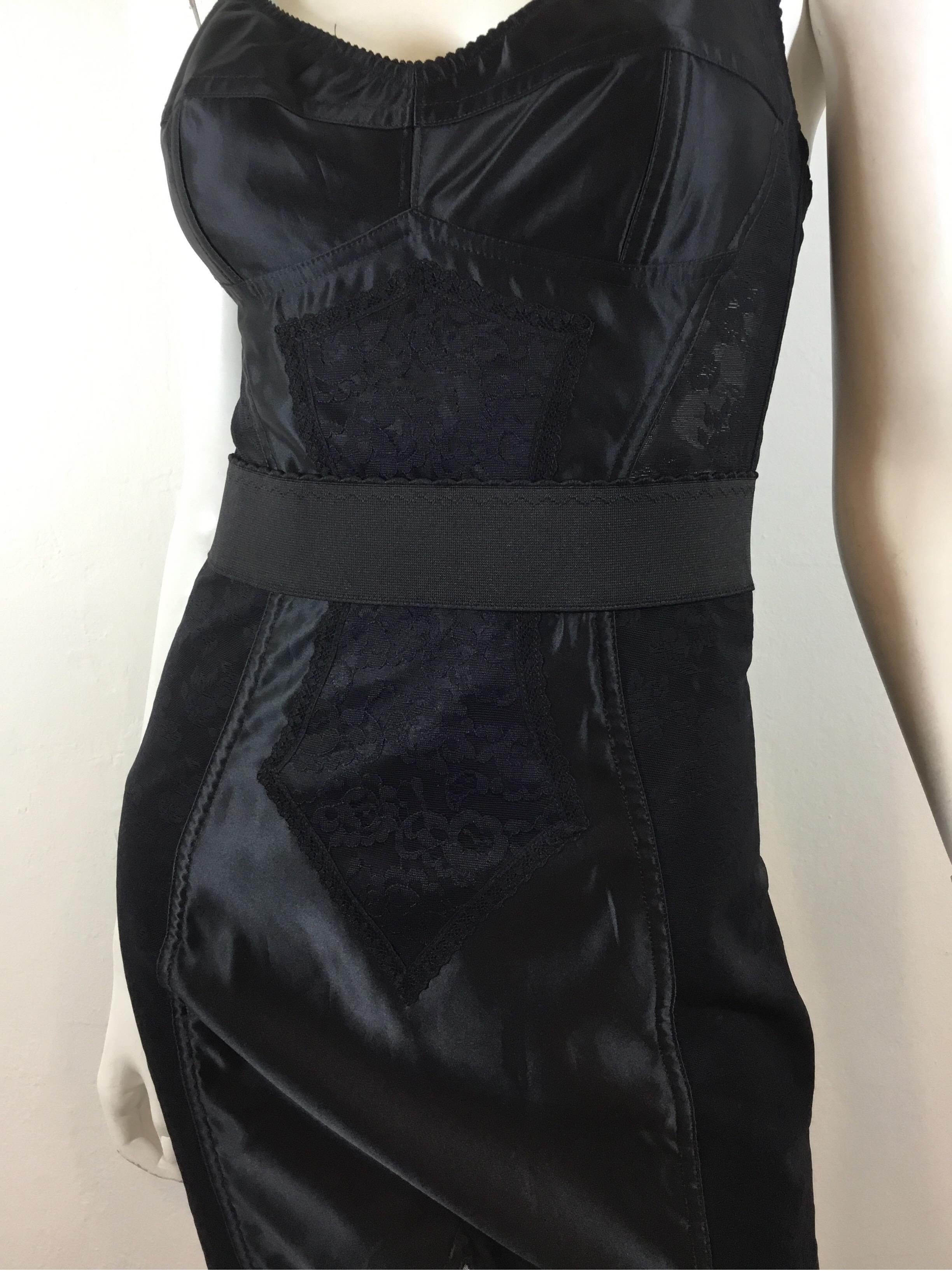 Dolce & Gabbana 2017 Lace & Satin Corset Dress In Excellent Condition In Carmel, CA