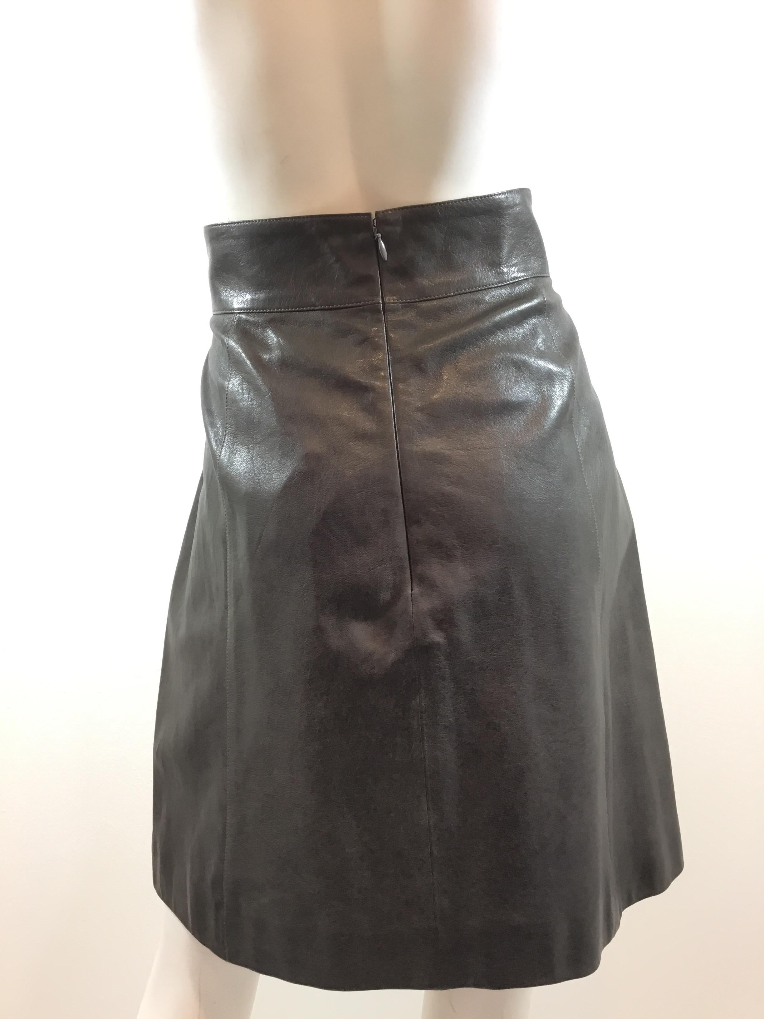 Chanel 2007 A Lambskin Leather Skirt In New Condition In Carmel, CA