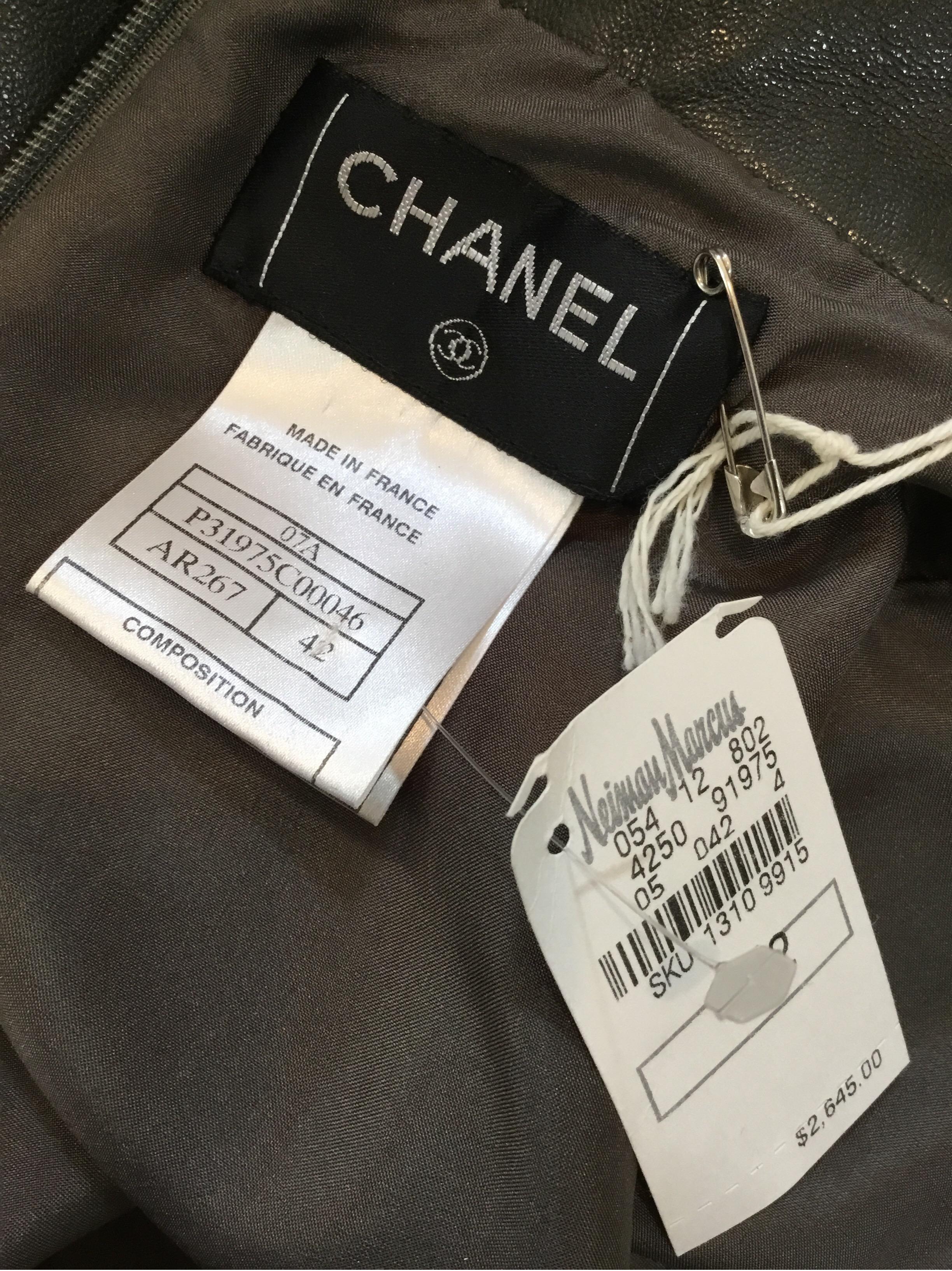 Women's Chanel 2007 A Lambskin Leather Skirt