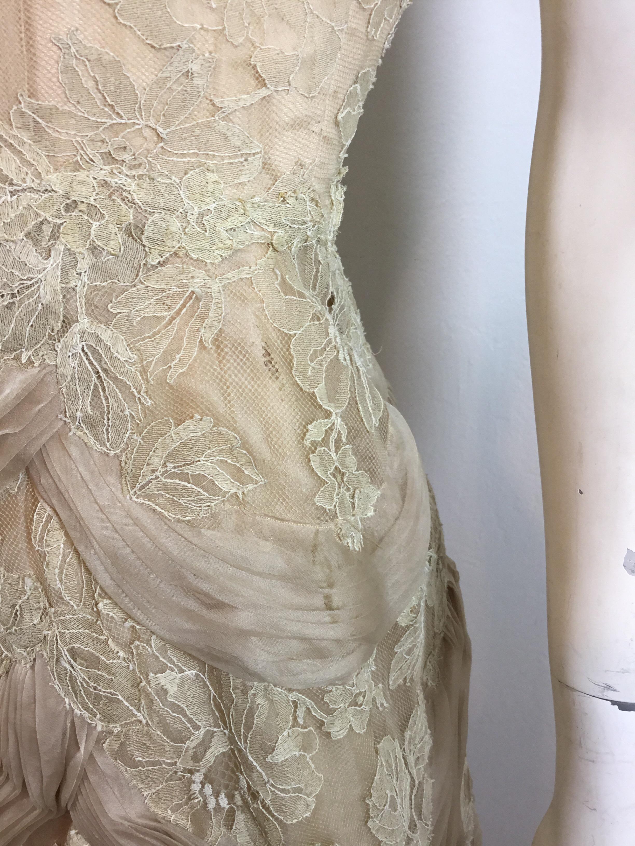 Ceil Chapman Lace Vintage Dress In Good Condition For Sale In Carmel, CA