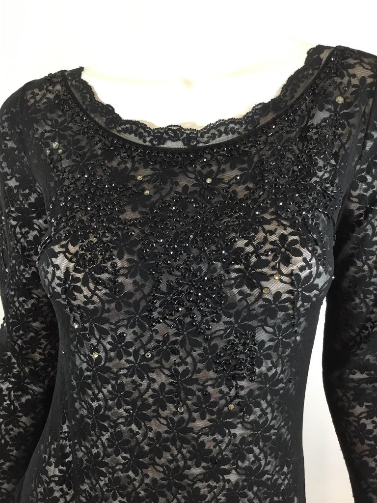 Giorgio Sant’Angelo Vintage Beaded Lace Bodysuit For Sale at 1stDibs ...