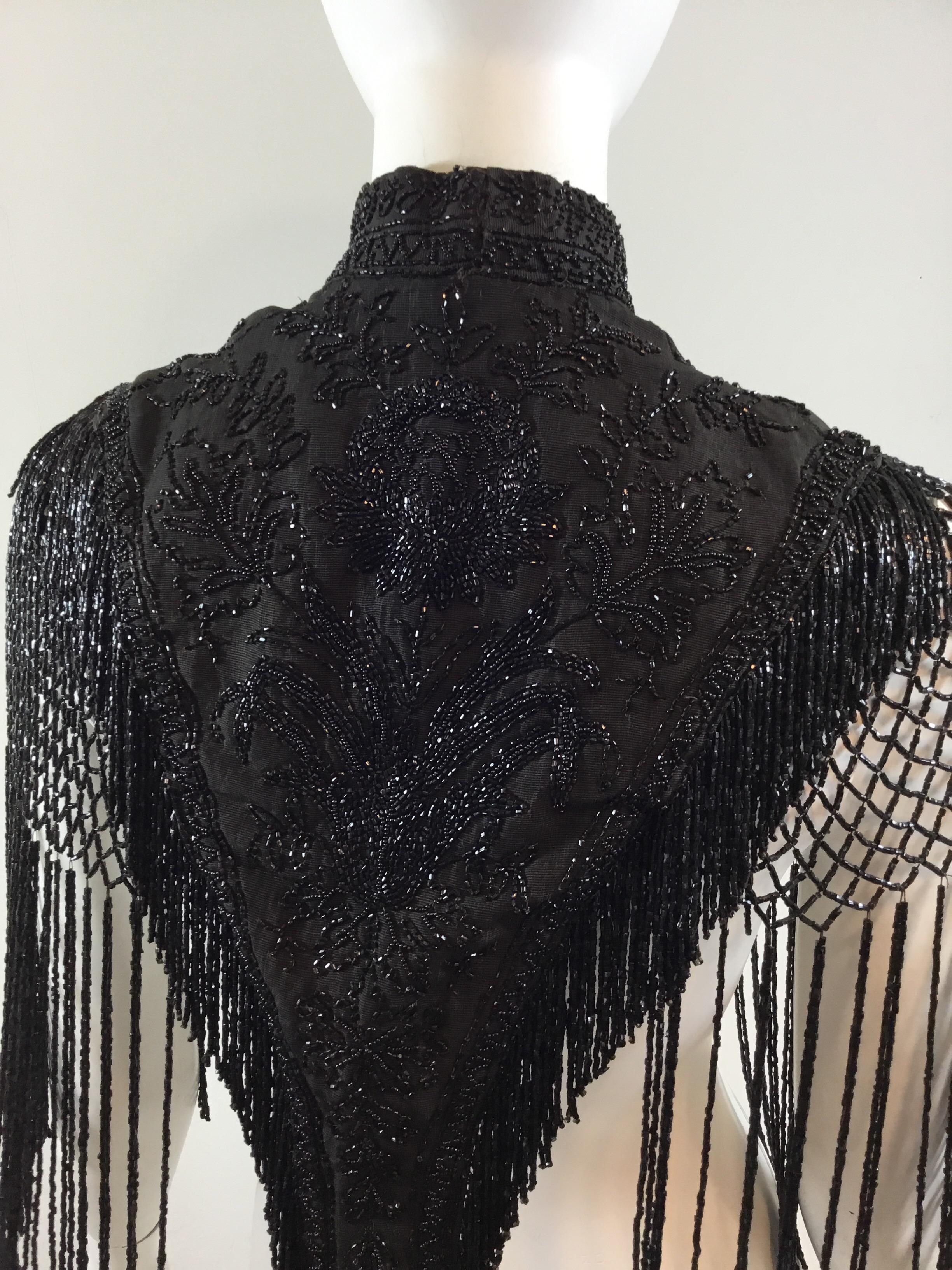 Victorian Black Beaded Collar Circa 1890's For Sale 4