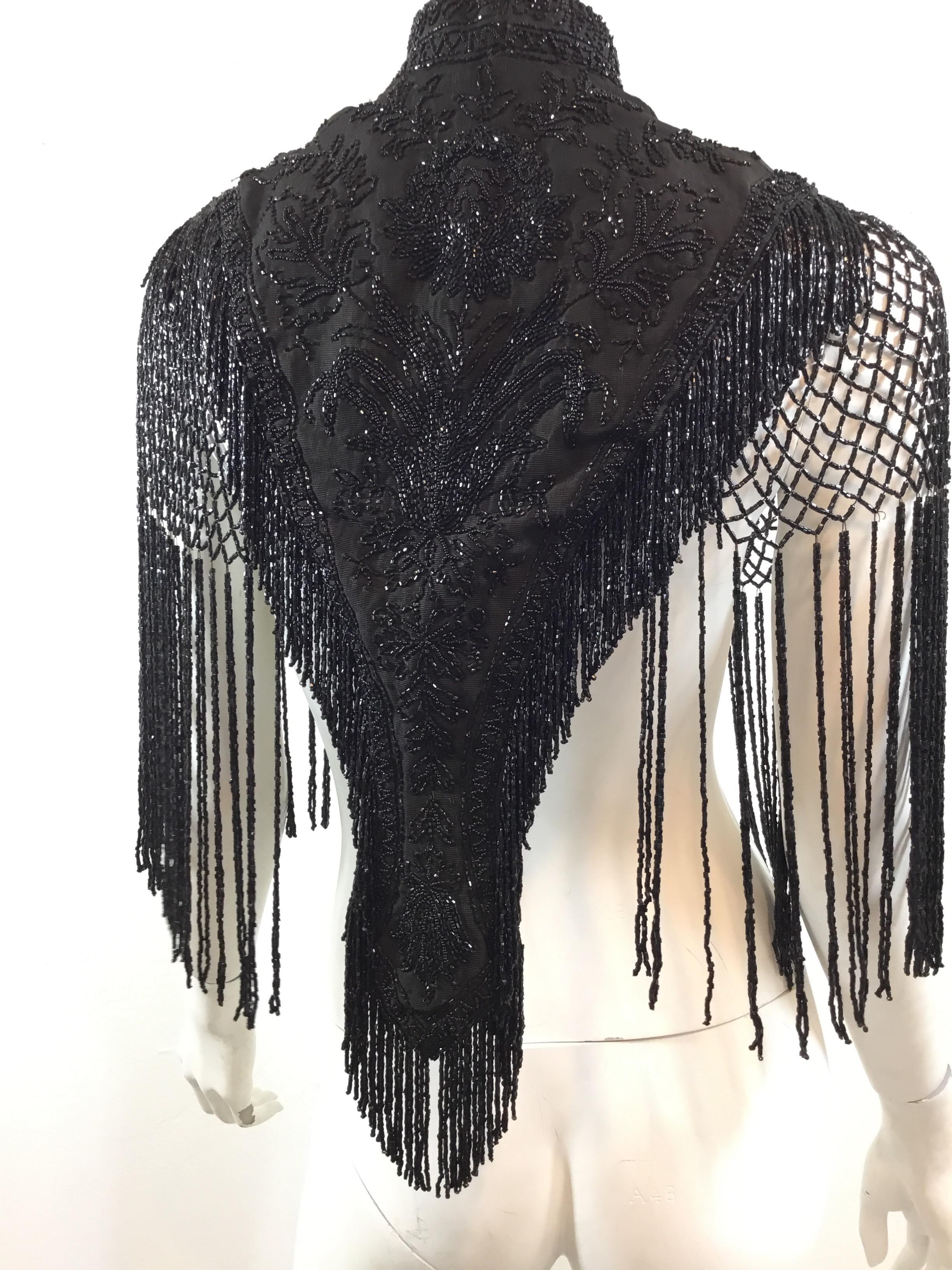Victorian Black Beaded Collar Circa 1890's For Sale 6