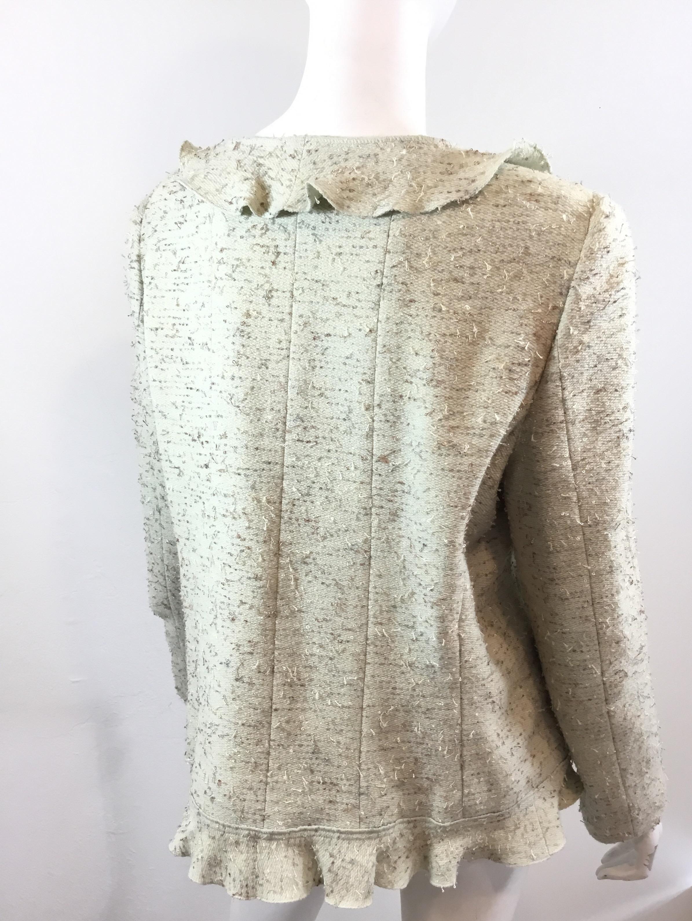 Women's Chanel Knit Jacket with Ruffled Collar