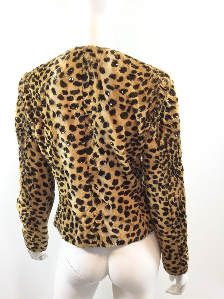 Valentino Leopard Print Jacket with Sequins at 1stDibs
