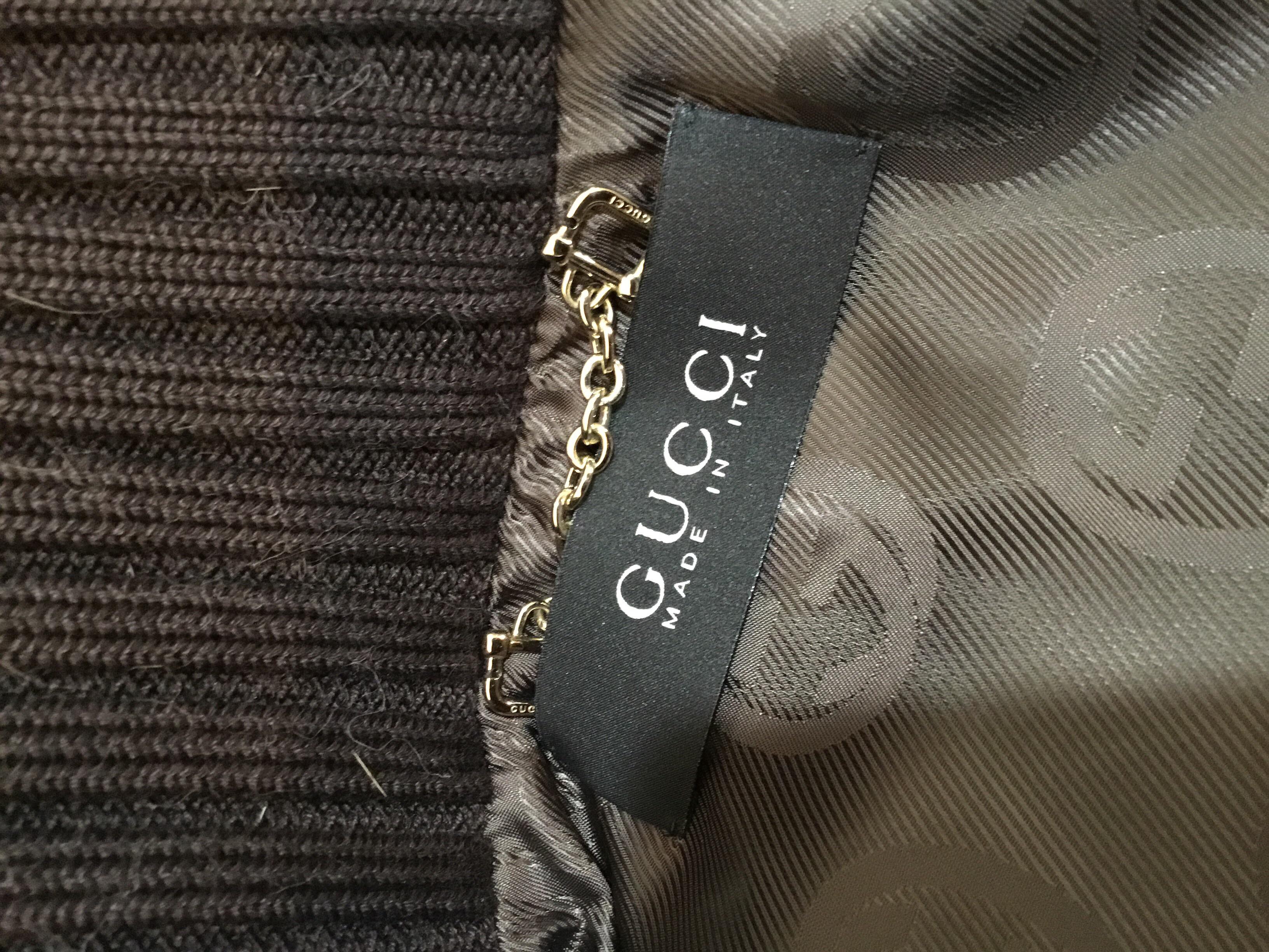 Gucci Brown Leather Bomber Jacket 5