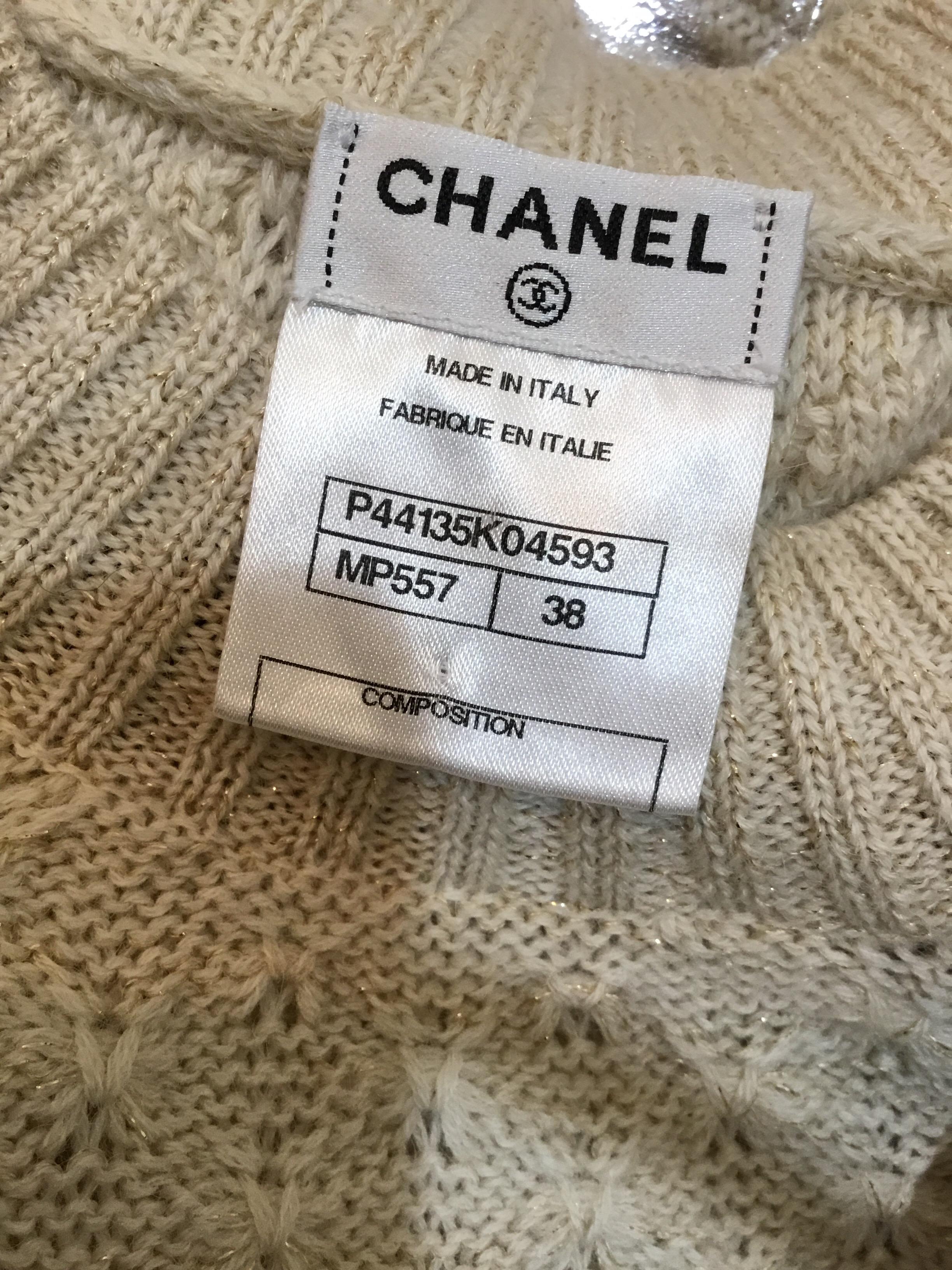 Chanel Alpaca-Blend Knit Sweater with Scarf In Excellent Condition In Carmel, CA