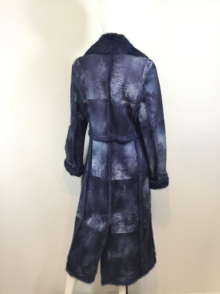 Escada Blue Lapin Long Maxi Coat at 1stDibs | escada fur coat, long ...