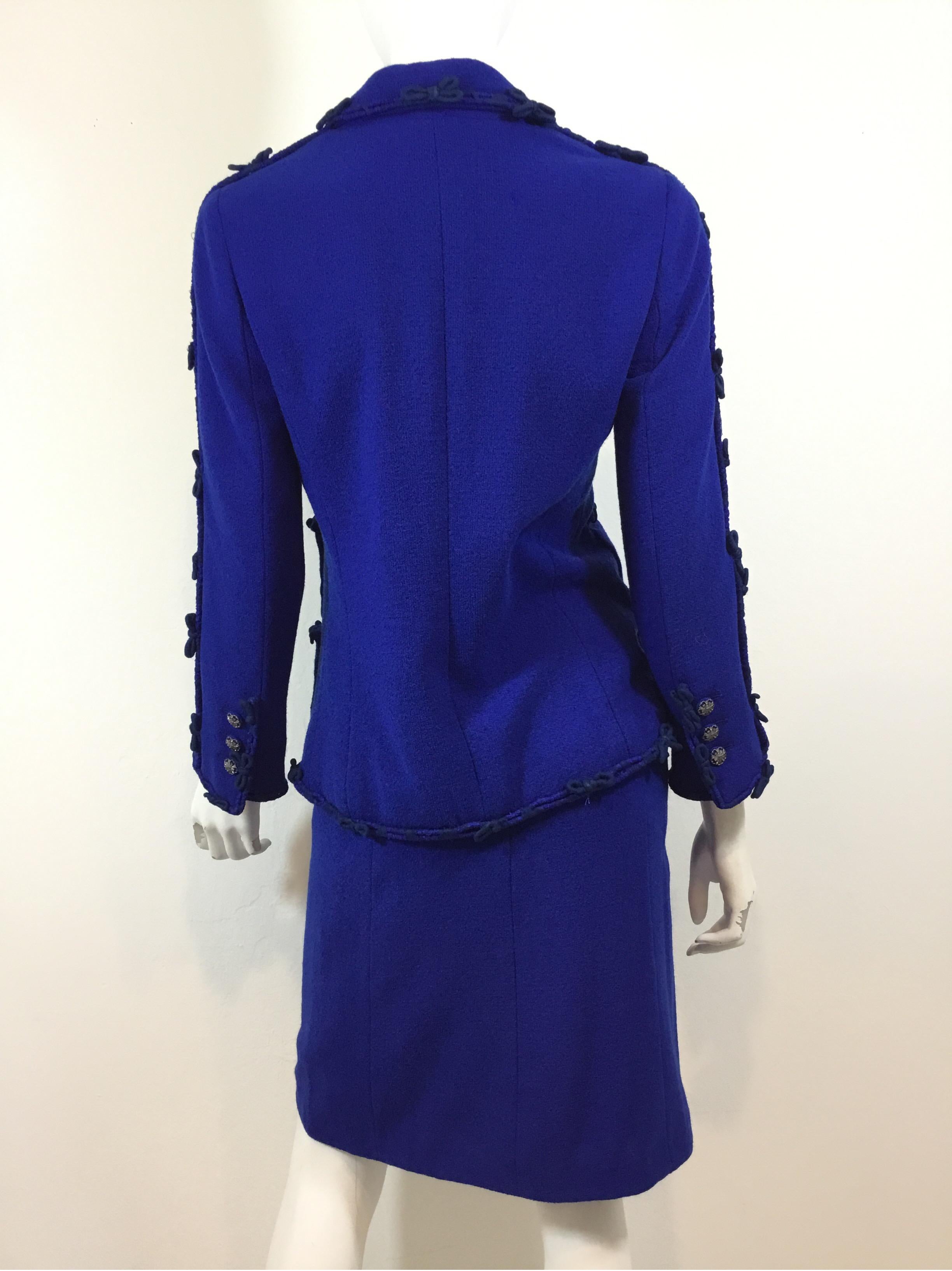 Chanel 2007 A Bow Blue Jacket and Skirt Set 1