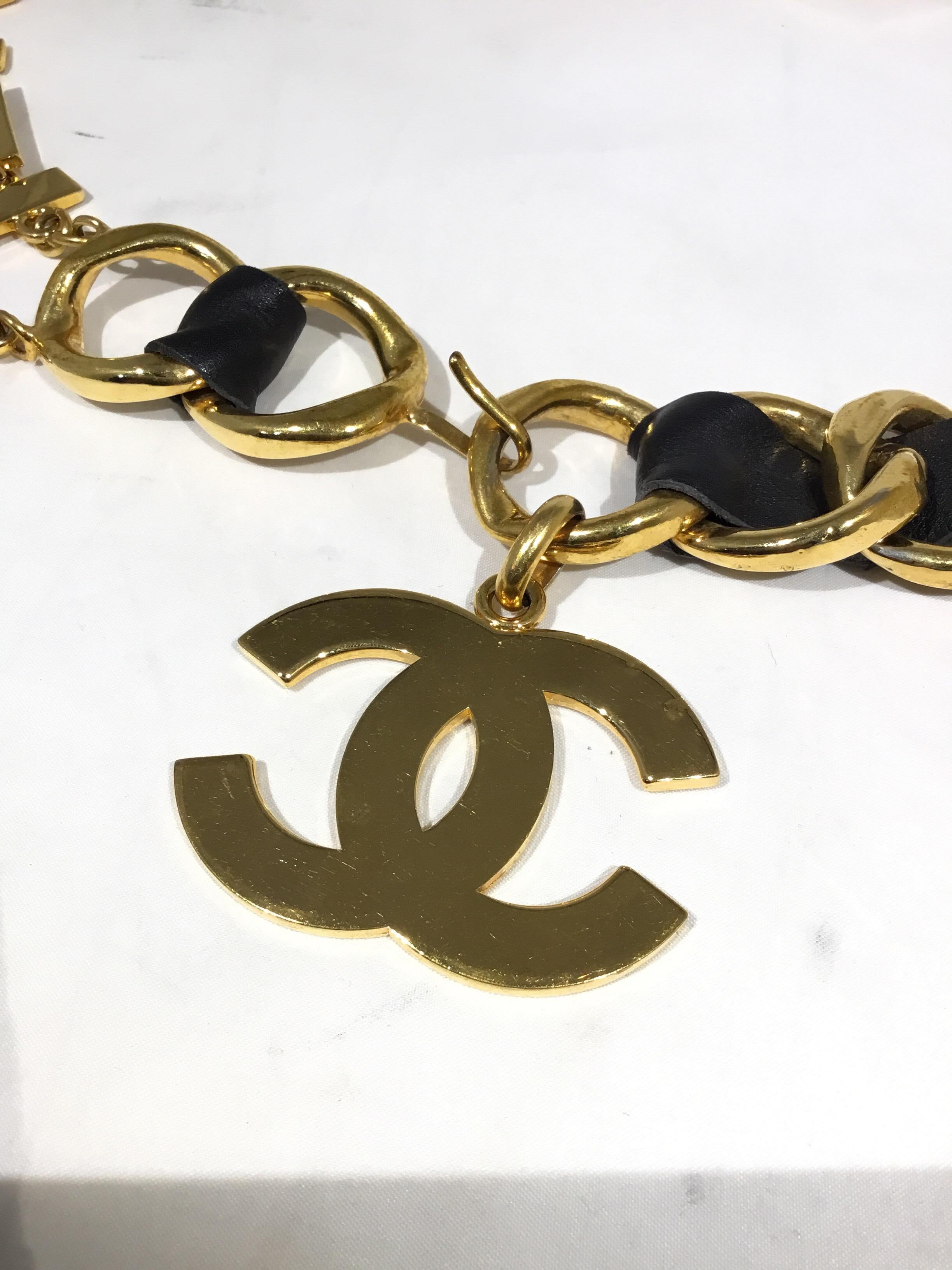 Chanel 1993 A COCO CHANEL Chain Belt with Leather at 1stDibs | coco chanel  belt, chanel.chain belt, coco chanel belts