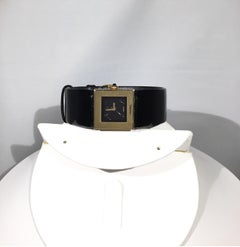 Chanel 18k Gold Matelassé Watch w/ Patent Leather Band