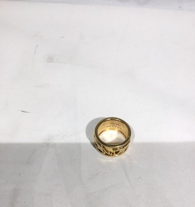 Cartier 18k Gold Panther Band Ring with Box For Sale at 1stdibs