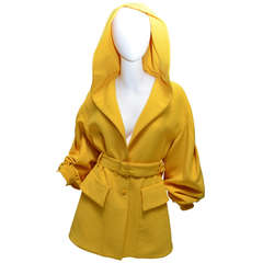 Vintage Claude Montana Taxi Cab Yellow Jacket with Hood
