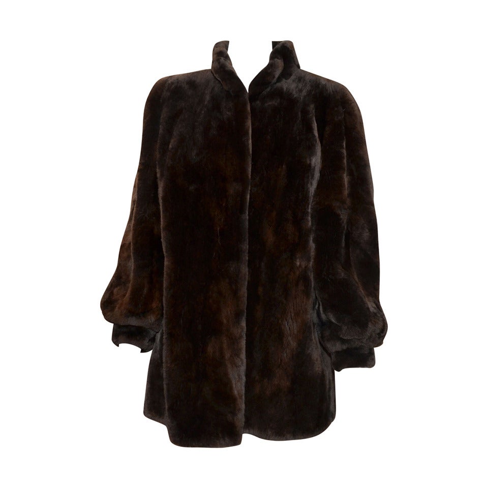 Yves Saint Laurent Vintage Brown Sheared Beaver Fur Coat