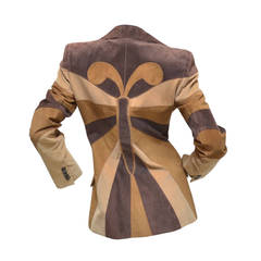 Dolce & Gabbana Butterfly Patchwork Suede & Corduroy Blazer