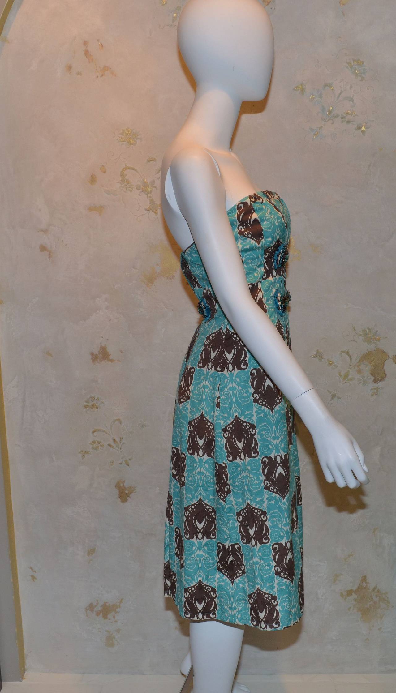Carolina Herrera Embellished Strapless Dress NWT In New Condition In Carmel, CA