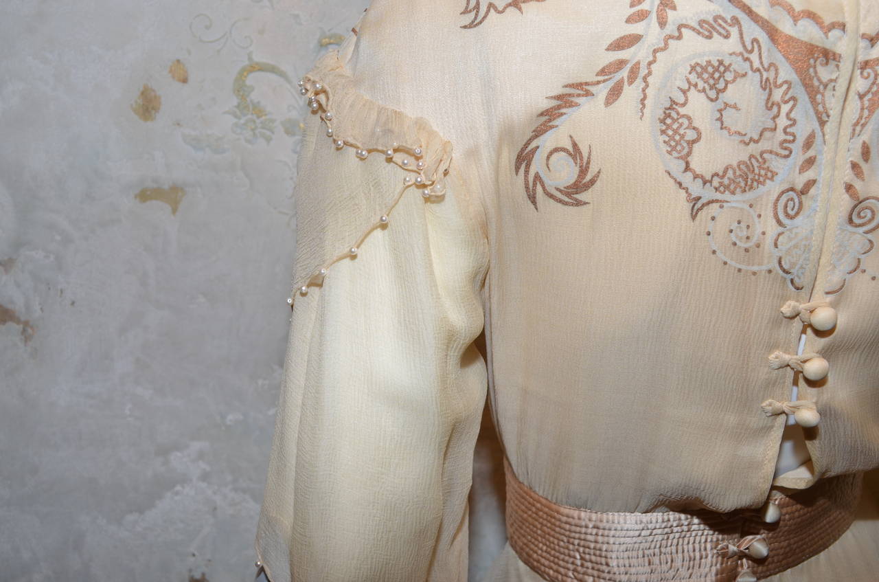 Zandra Rhodes Painted Chiffon Gown 1