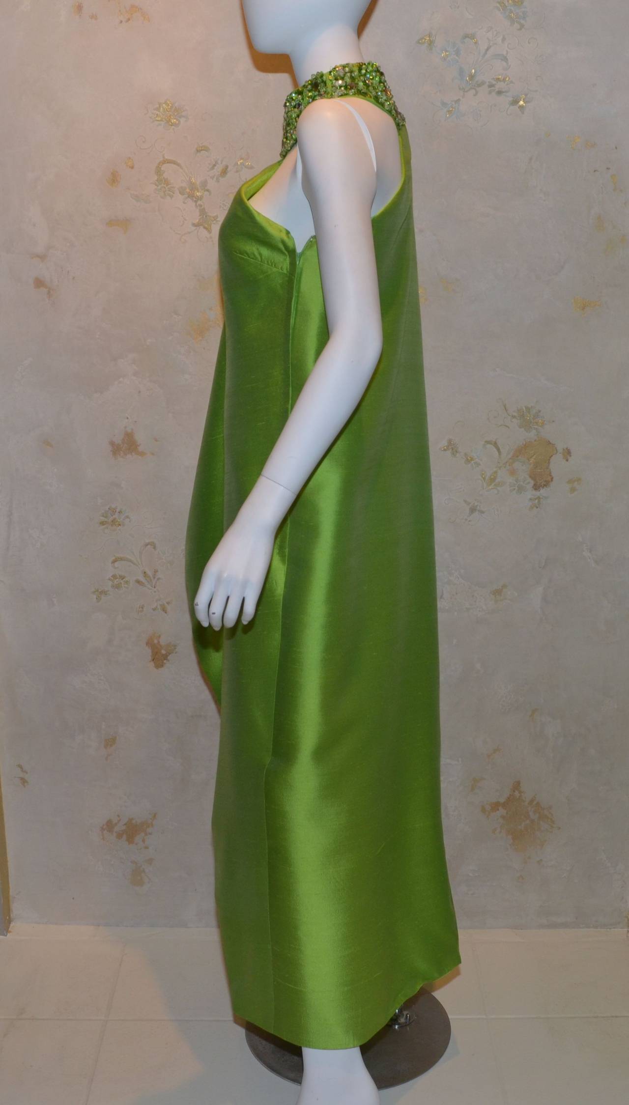 Women's 1960s Clifton Wilhide Silk Shantung One Shoulder Gown