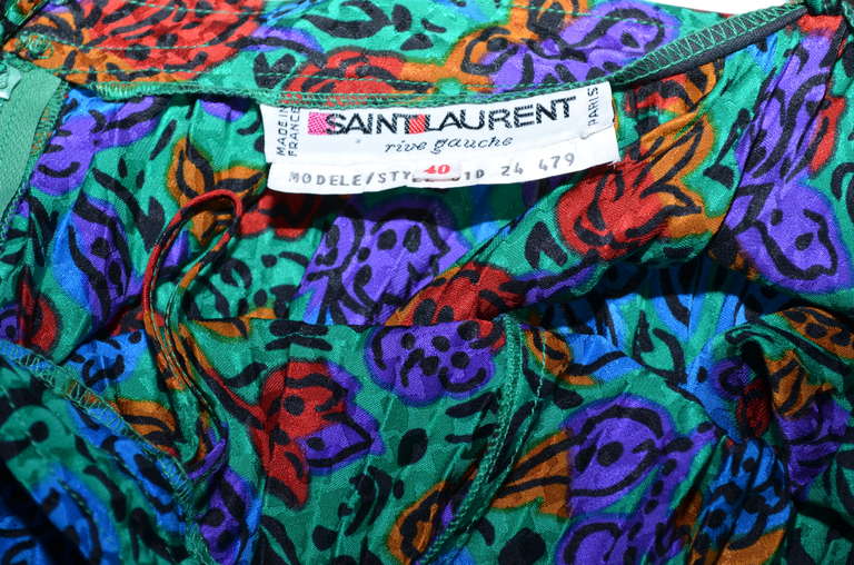 Women's Yves Saint Laurent Vintage YSL Pleated Floral Skirt