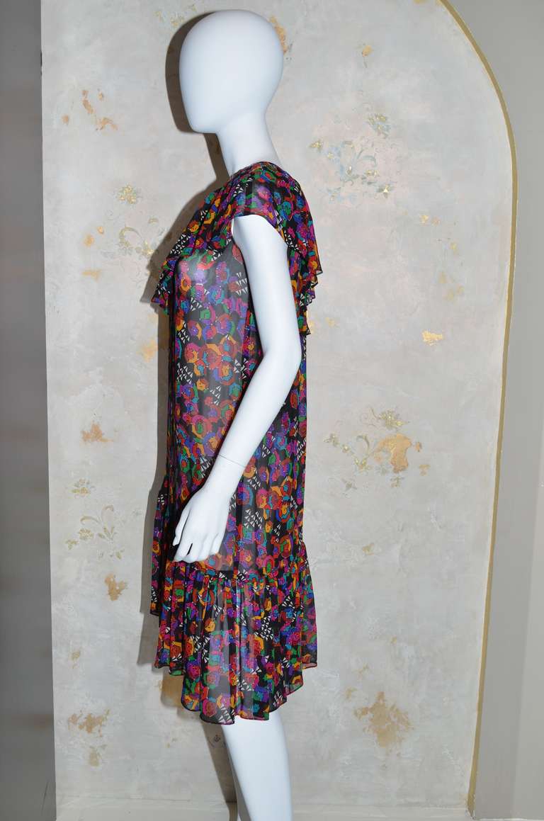 Women's Yves Saint Laurent Vintage YSL Chiffon Floral Dress