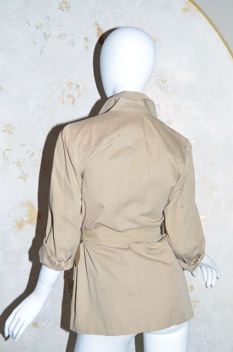 Yves Saint Laurent Rive Gauche Vintage 1970's Safari Jacket In Excellent Condition In Carmel, CA