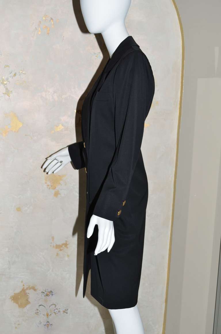 Yves Saint Laurent Rive Gauche Vintage Tailored Coat or Dress In Excellent Condition In Carmel, CA