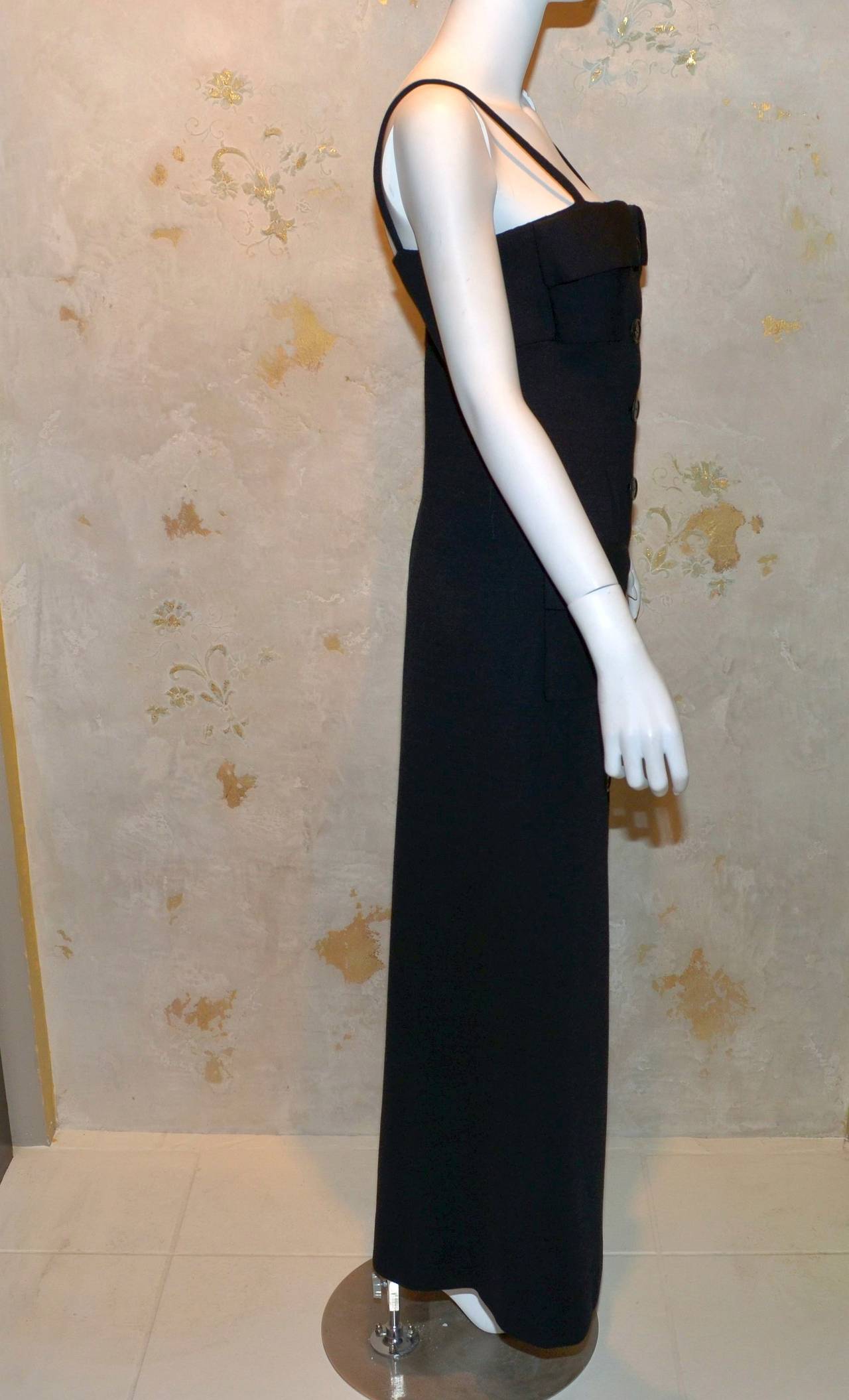 Geoffrey Beene Vintage 1970's Patch Pocket Gown Dress In Good Condition In Carmel, CA