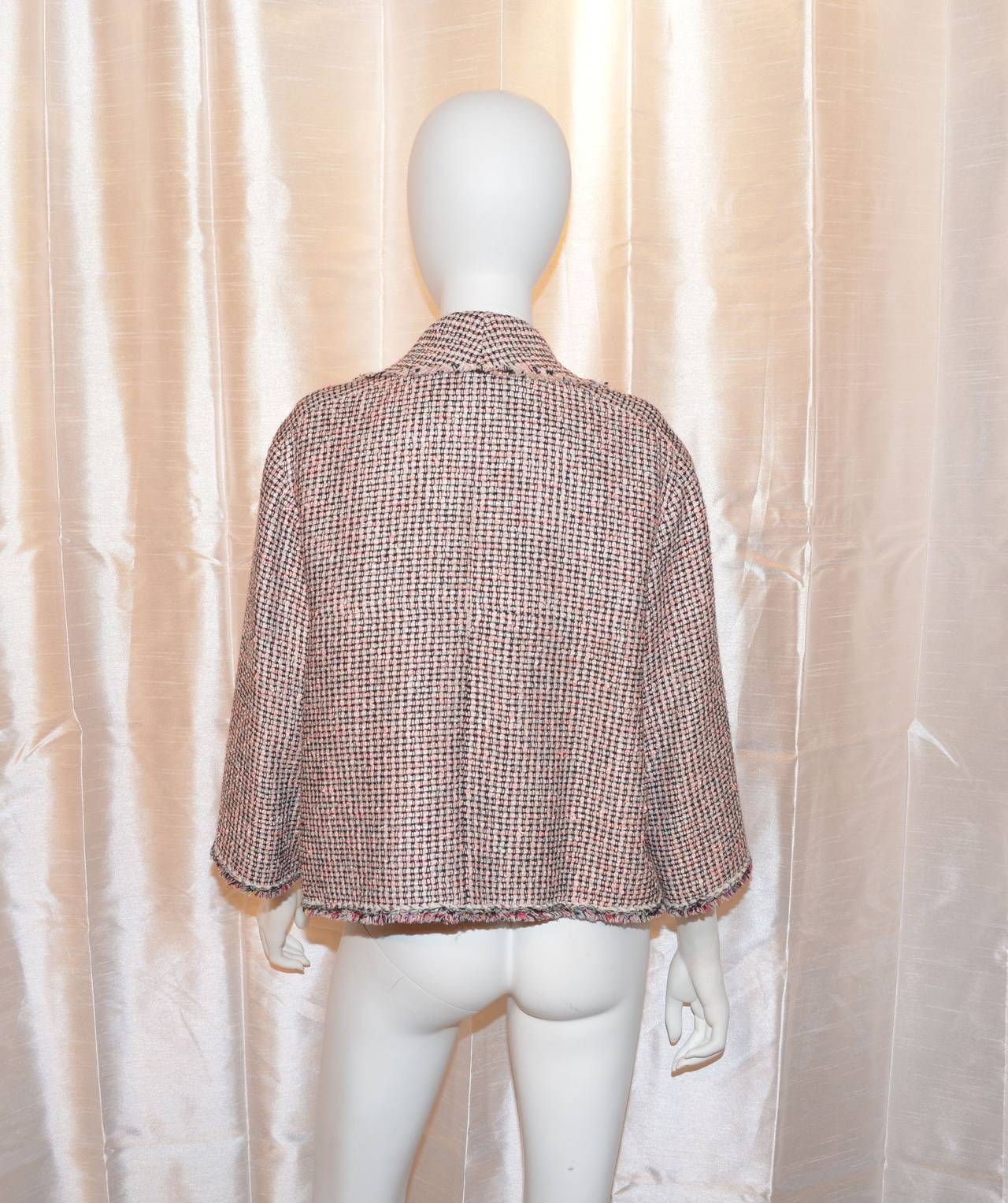 Chanel Spring 2011 RTW Pink Black Tweed Collar Jacket 1