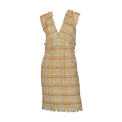 2011 Chanel Yellow Ribbon Tweed Dress