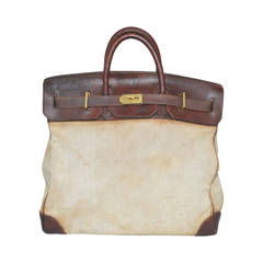 Hermes Canvas and Leather Vintage Travel Luggage at 1stDibs