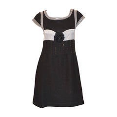 Chanel Vintage 1980s Black Tweed Beaded Detail Dress 11