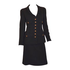 Chanel 1996 A Jacket Skirt Suit Gripoix Buttons
