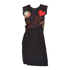 Moschino Cheap & Chic Peace Love Lips Iconic LBD Dress 7