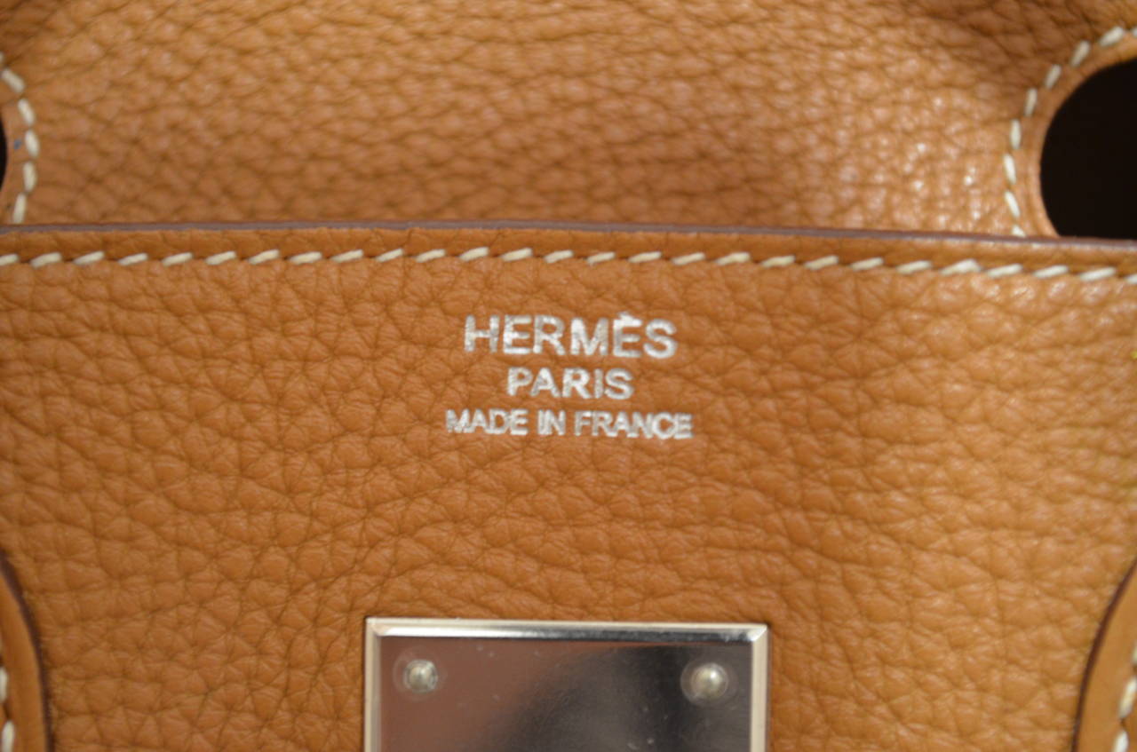 Hermes 30cm Caramel/Gold Togo Leather Palladium Birkin 2007 3