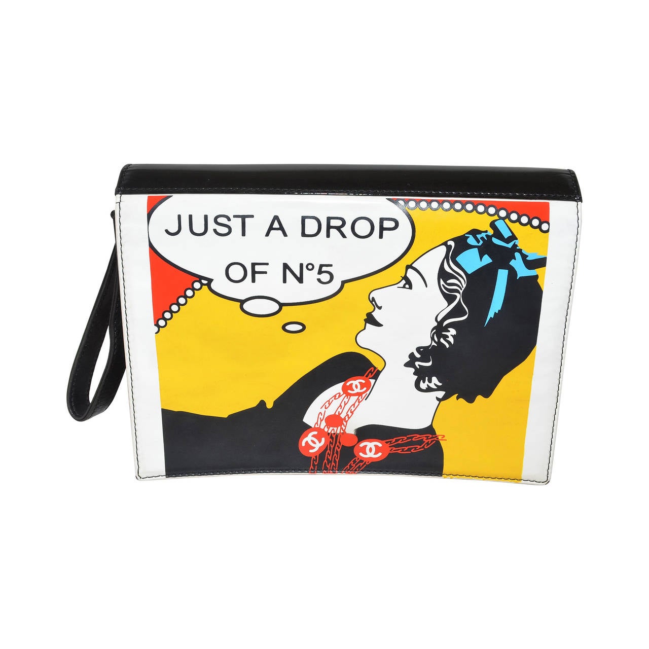 Chanel '03-04 "Just a Drop" Pop Art Clutch Bold Red Yellow Blue Wristle