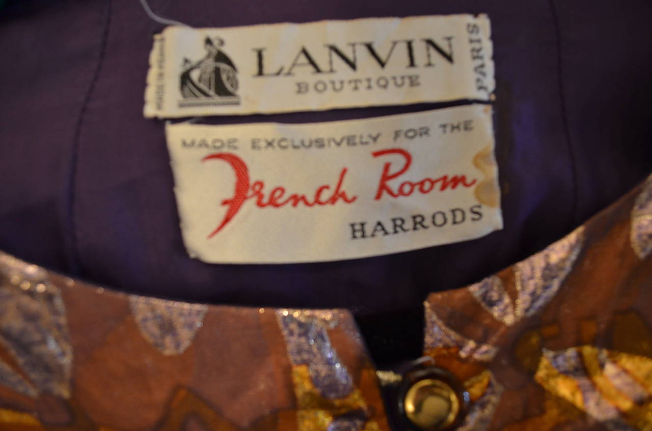 Women's Vintage 1970s Lanvin Lamé Pleated Dress Evening Gown