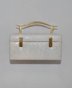 Koret Dove Gray Genuine Alligator Vintage Box Purse