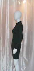 Alaïa Vintage Forest Green Wool Knit Long-Sleeve Dress