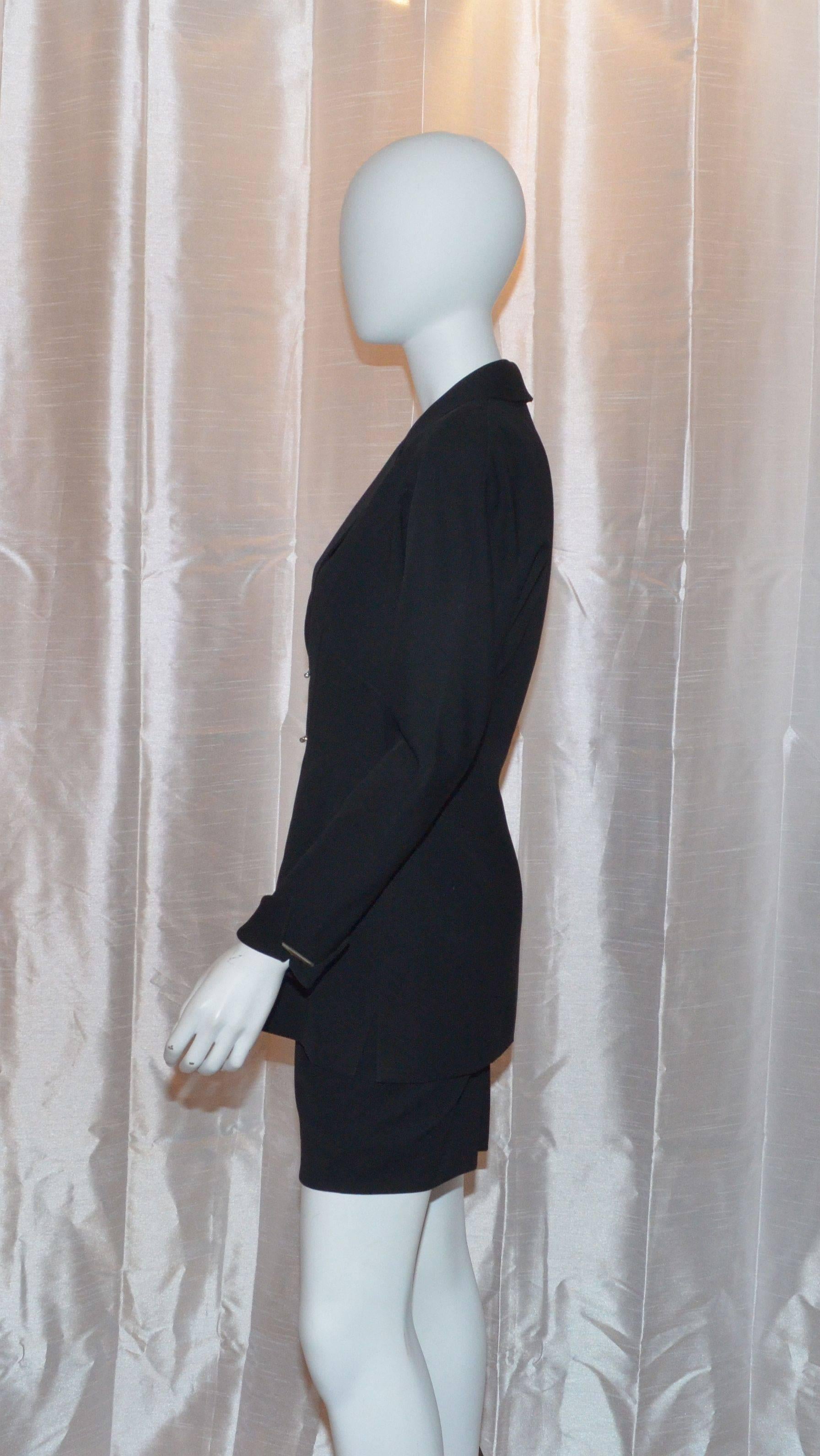 Black Thierry Mugler Jacket and Skirt Suit