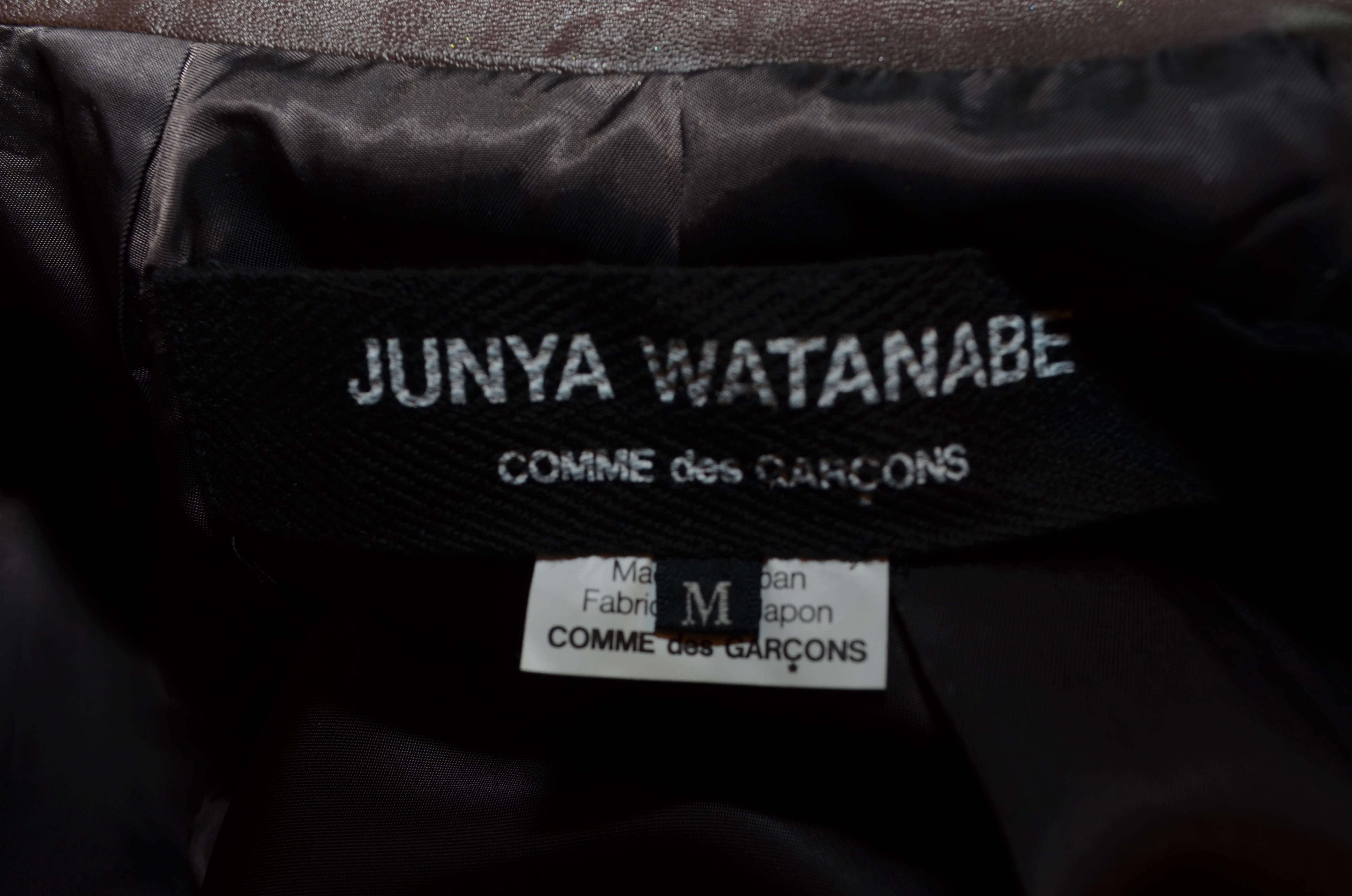 Black Junya Watanabe Comme des Garcons 2013 Brown Vegan Leather Biker Jacket