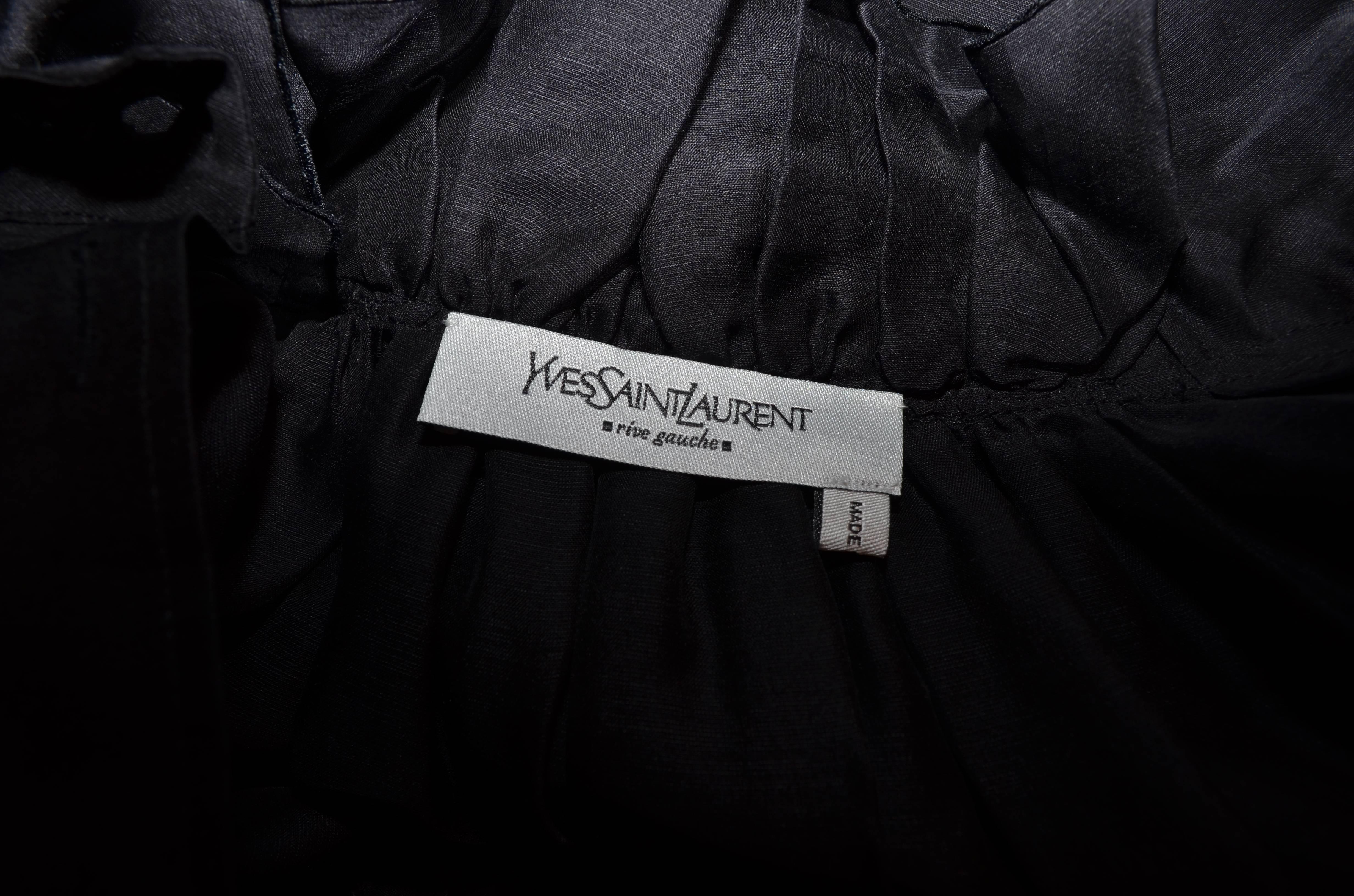 Women's Yves Saint Laurent Silk Peasant Blouse