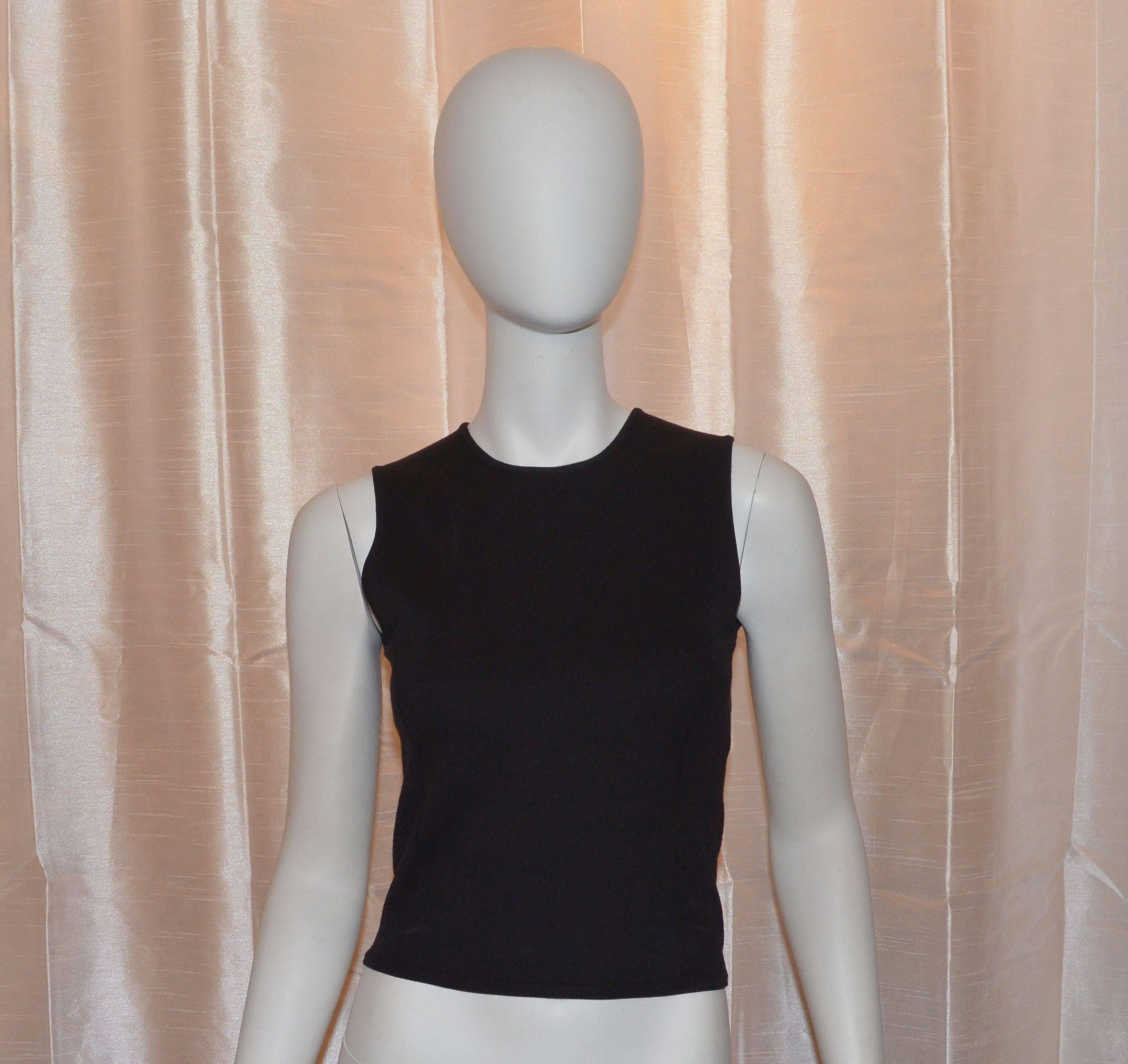 Women's Gianni Versace Black Knit Crop Tank Top and Midi Skirt 